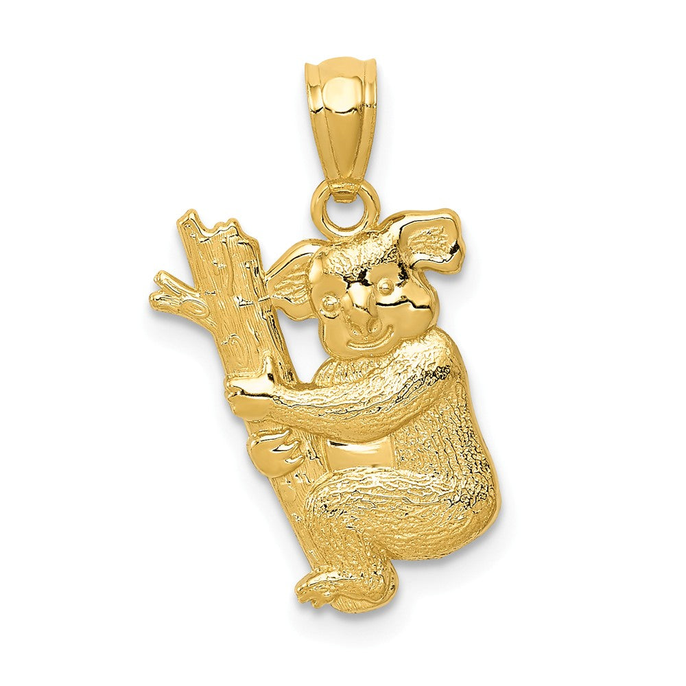 14k Yellow Gold Textured Koala Pendant, Item P10558 by The Black Bow Jewelry Co.