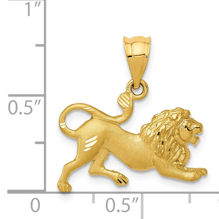 Alternate view of the 14k Yellow Gold Satin Lion Pendant by The Black Bow Jewelry Co.