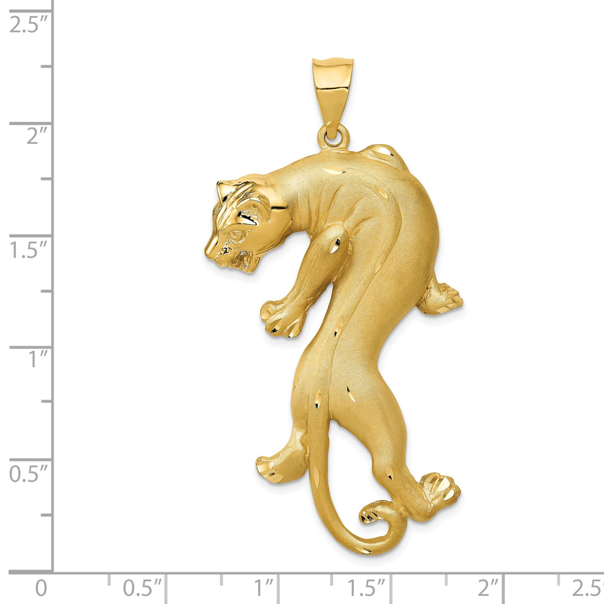 Alternate view of the 14k Yellow Gold Large Vertical Panther Pendant by The Black Bow Jewelry Co.