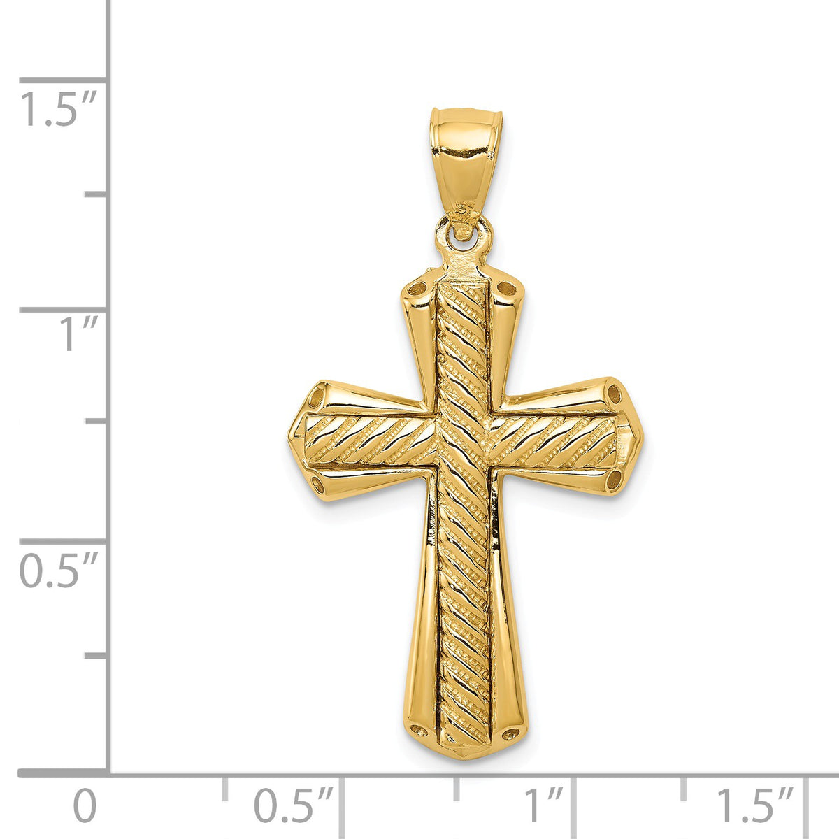 Alternate view of the 14k Yellow Gold Rope Cross Pendant by The Black Bow Jewelry Co.