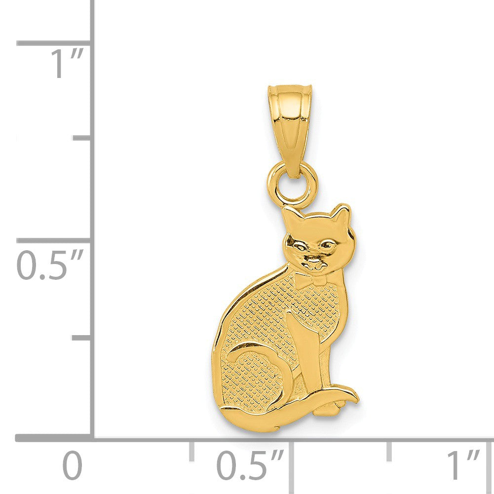 Alternate view of the 14k Yellow Gold Reversible I Heart My Cat Pendant by The Black Bow Jewelry Co.