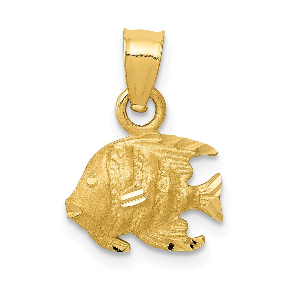 14k Yellow Gold Fish Pendant, 11mm, Item P10641 by The Black Bow Jewelry Co.