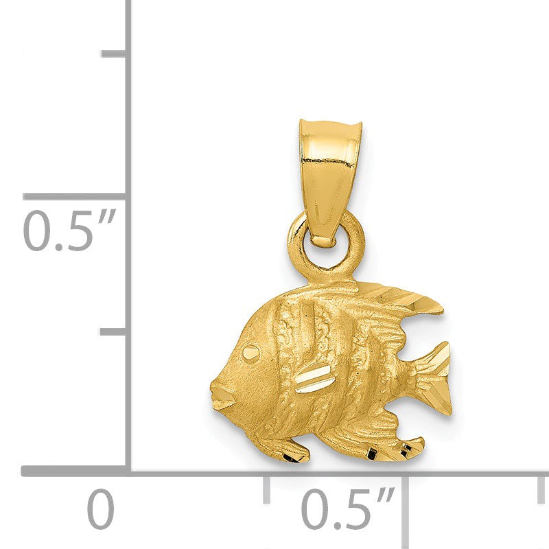 Alternate view of the 14k Yellow Gold Fish Pendant, 11mm by The Black Bow Jewelry Co.