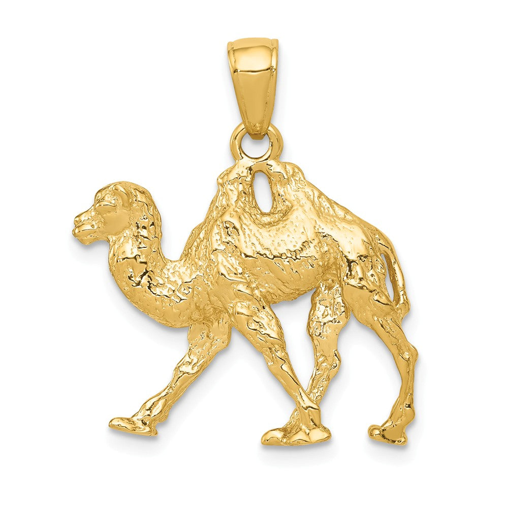 14k Yellow Gold 3D Textured Camel Pendant, Item P10646 by The Black Bow Jewelry Co.