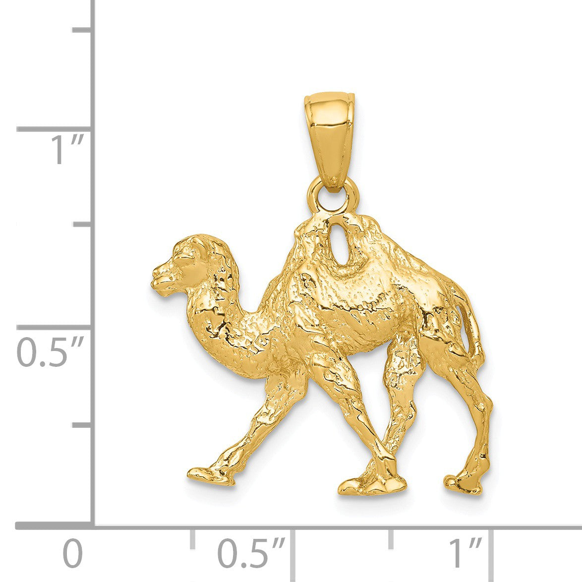 Alternate view of the 14k Yellow Gold 3D Textured Camel Pendant by The Black Bow Jewelry Co.