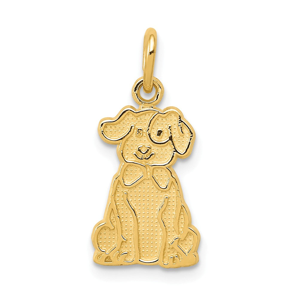 14k Yellow Gold Puppy Charm and Pendant, Item P10671 by The Black Bow Jewelry Co.