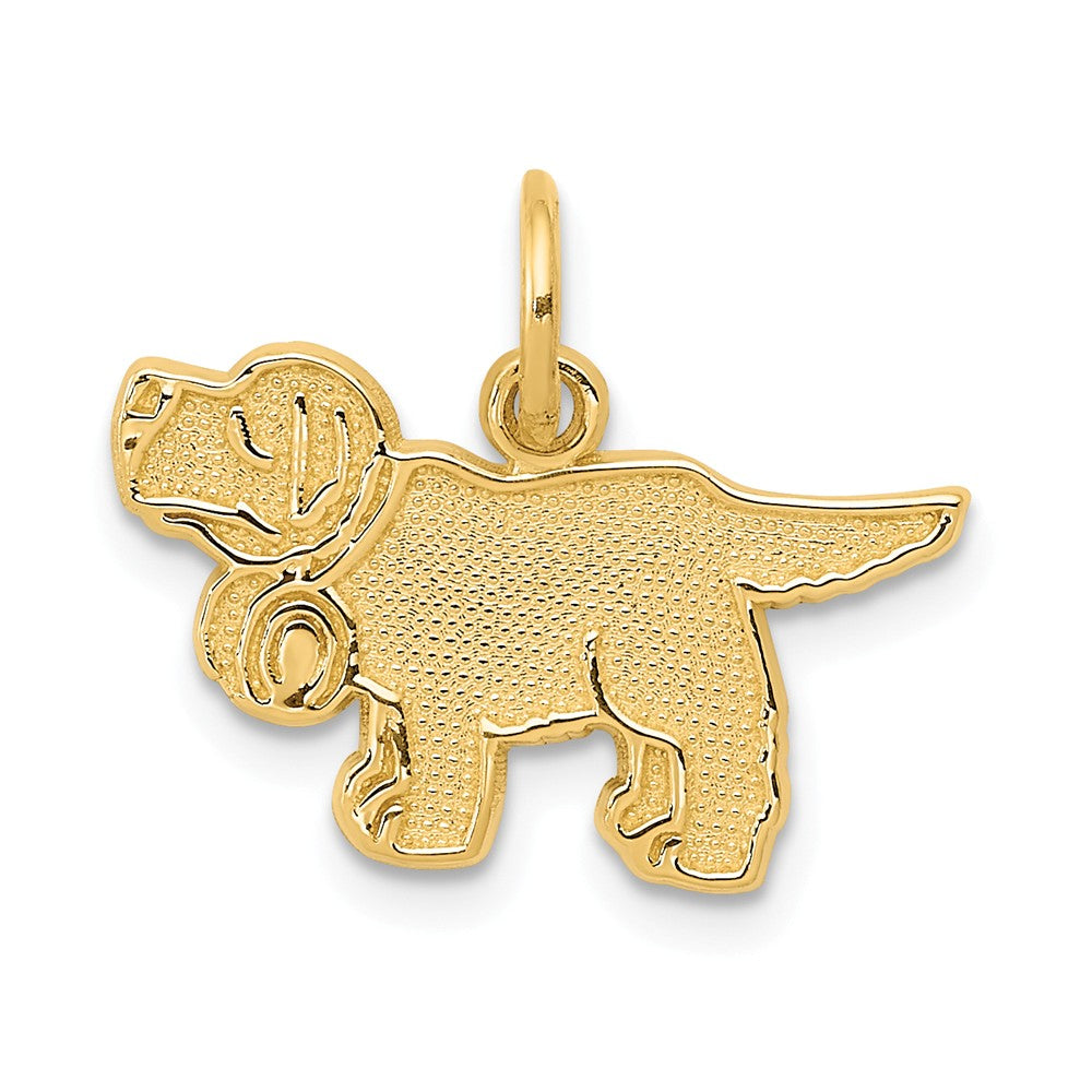 14k Yellow Gold Saint Bernard Puppy Pendant, Item P10673 by The Black Bow Jewelry Co.