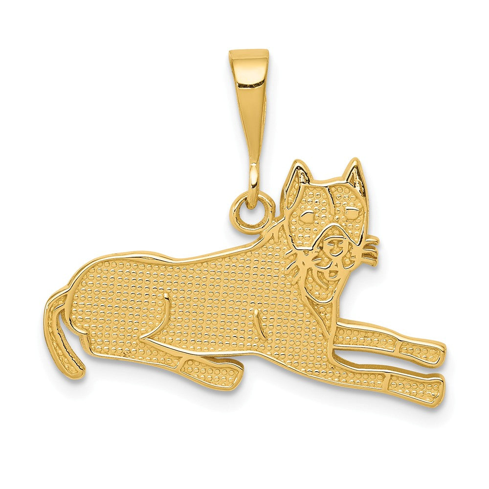 14k Yellow Gold Pit Bull Pendant, Item P10676 by The Black Bow Jewelry Co.