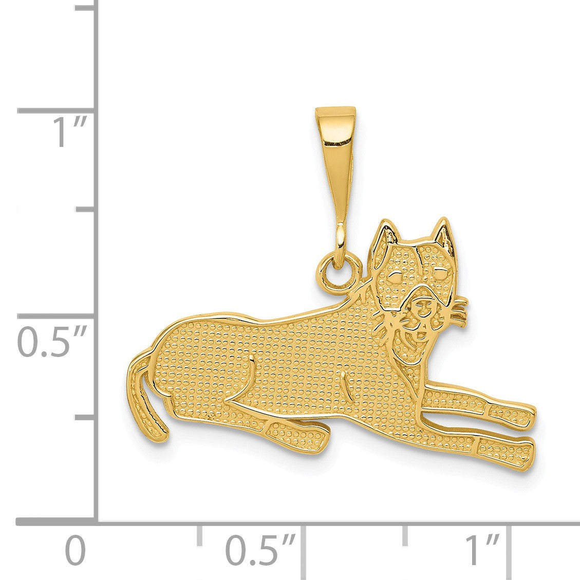 Alternate view of the 14k Yellow Gold Pit Bull Pendant by The Black Bow Jewelry Co.