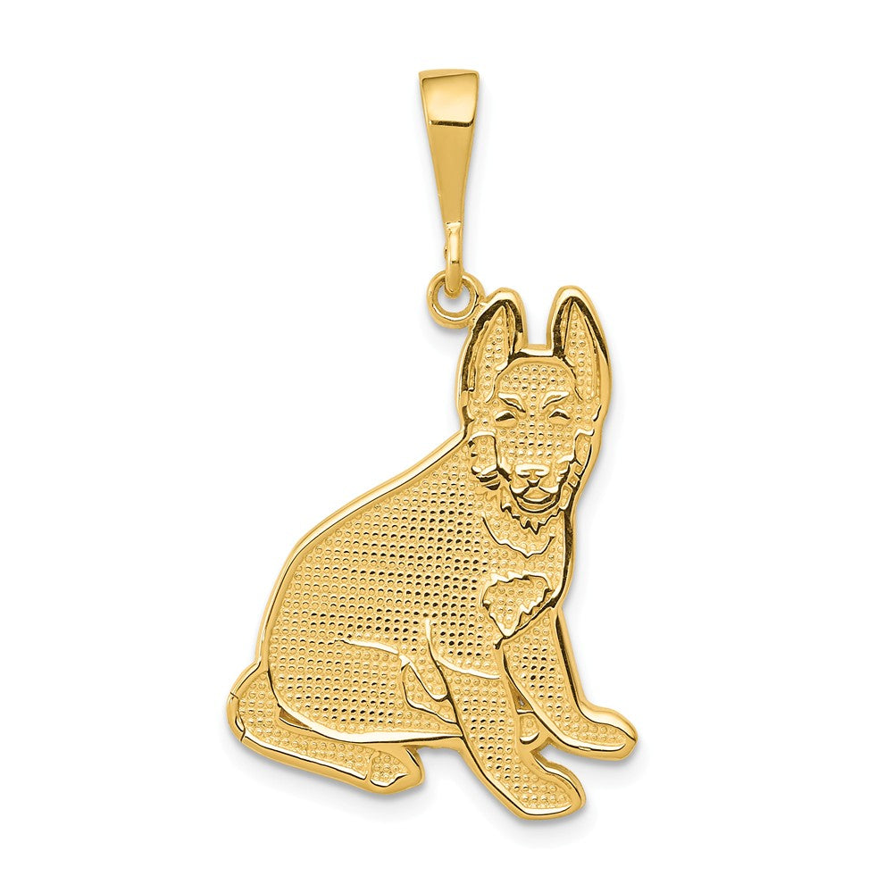 14k Yellow Gold German Shepherd Pendant, Item P10677 by The Black Bow Jewelry Co.