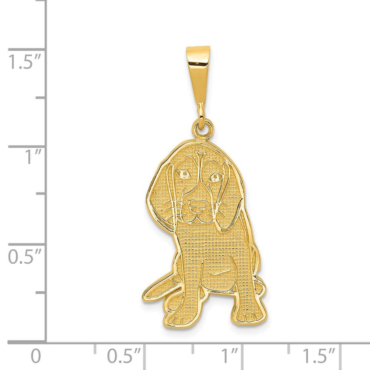 Alternate view of the 14k Yellow Gold Beagle Pendant by The Black Bow Jewelry Co.