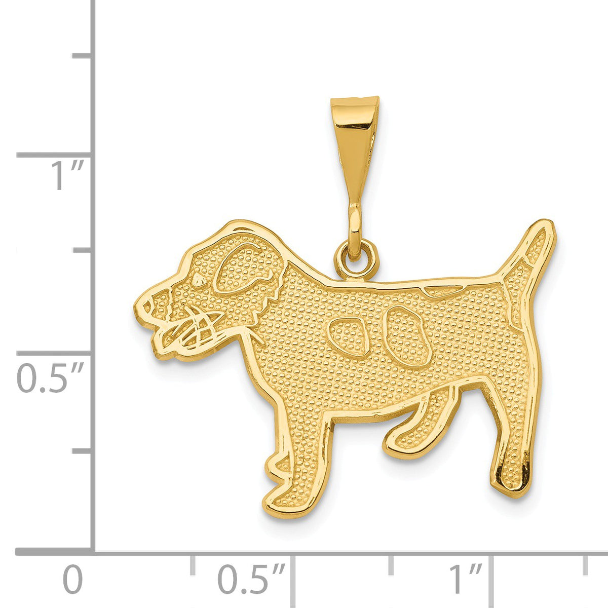 Alternate view of the 14k Yellow Gold Jack Russell Terrier Pendant by The Black Bow Jewelry Co.