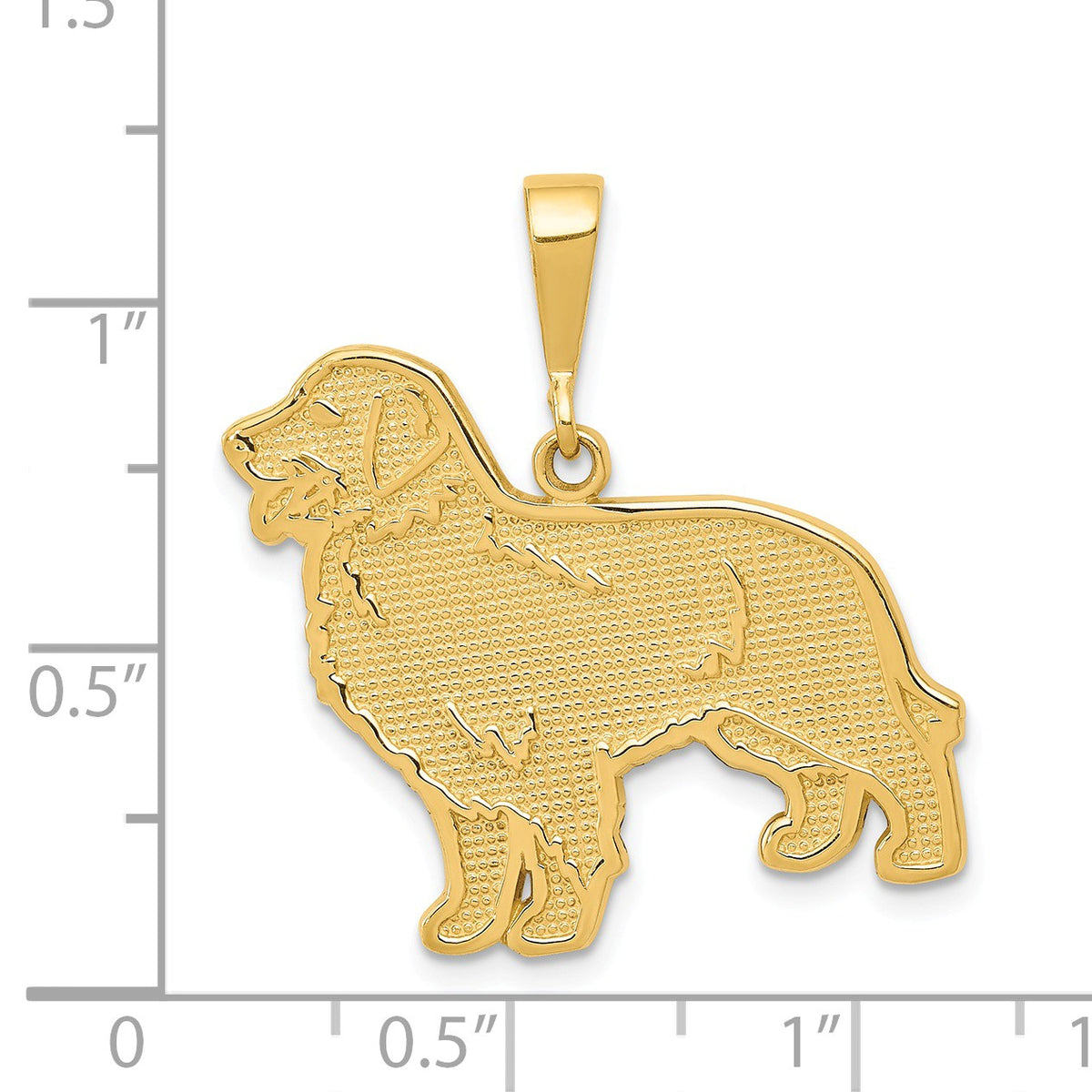 Alternate view of the 14k Yellow Gold Golden Retriever Pendant by The Black Bow Jewelry Co.