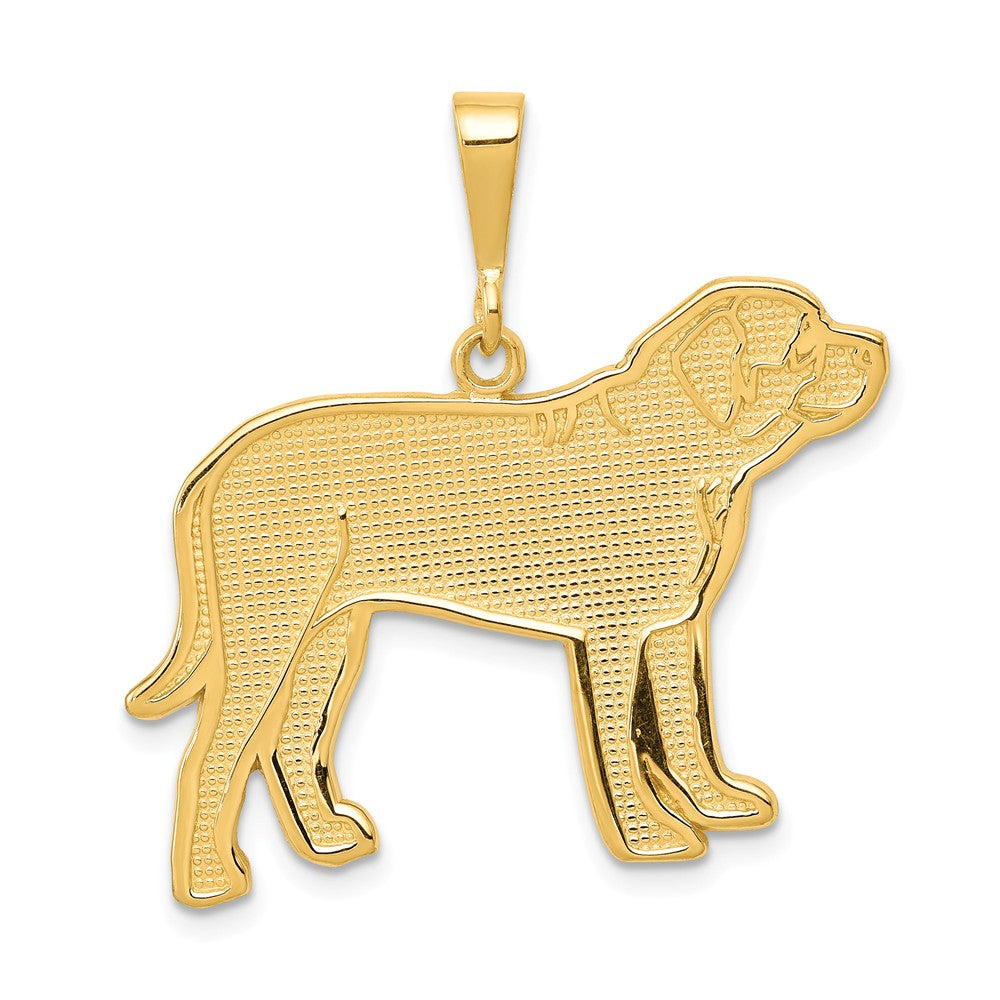 14k Yellow Gold English Mastiff Pendant, Item P10685 by The Black Bow Jewelry Co.