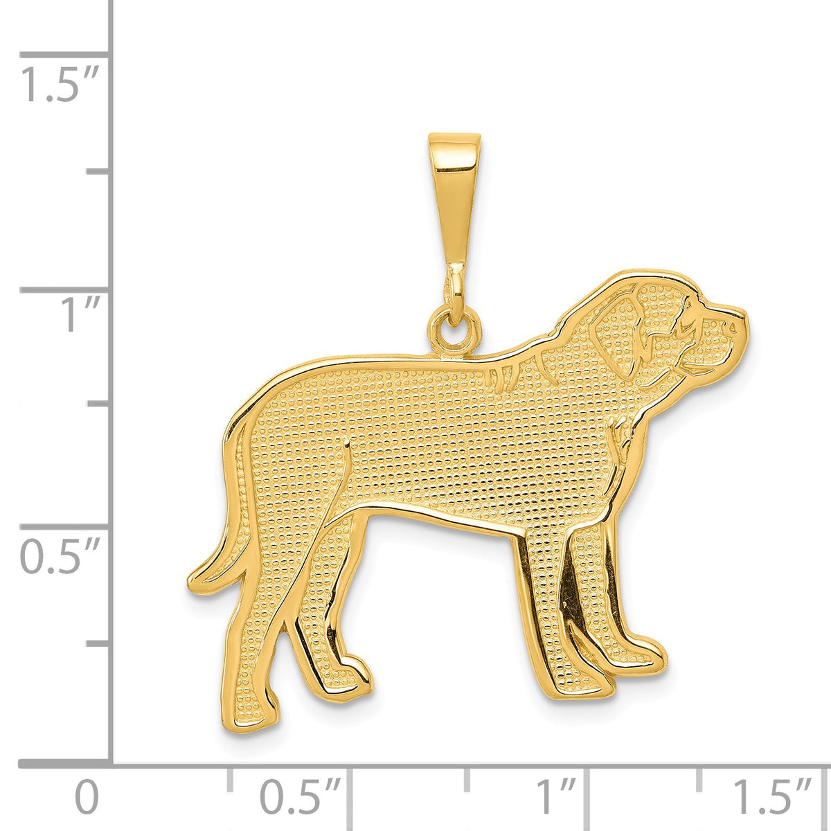 Alternate view of the 14k Yellow Gold English Mastiff Pendant by The Black Bow Jewelry Co.