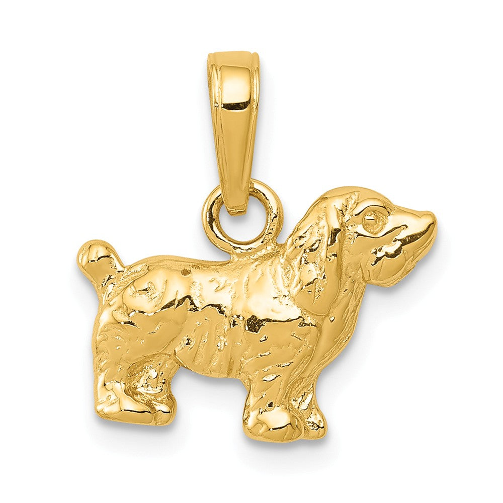 14k Yellow Gold Small 2D Cocker Spaniel Pendant, Item P10691 by The Black Bow Jewelry Co.