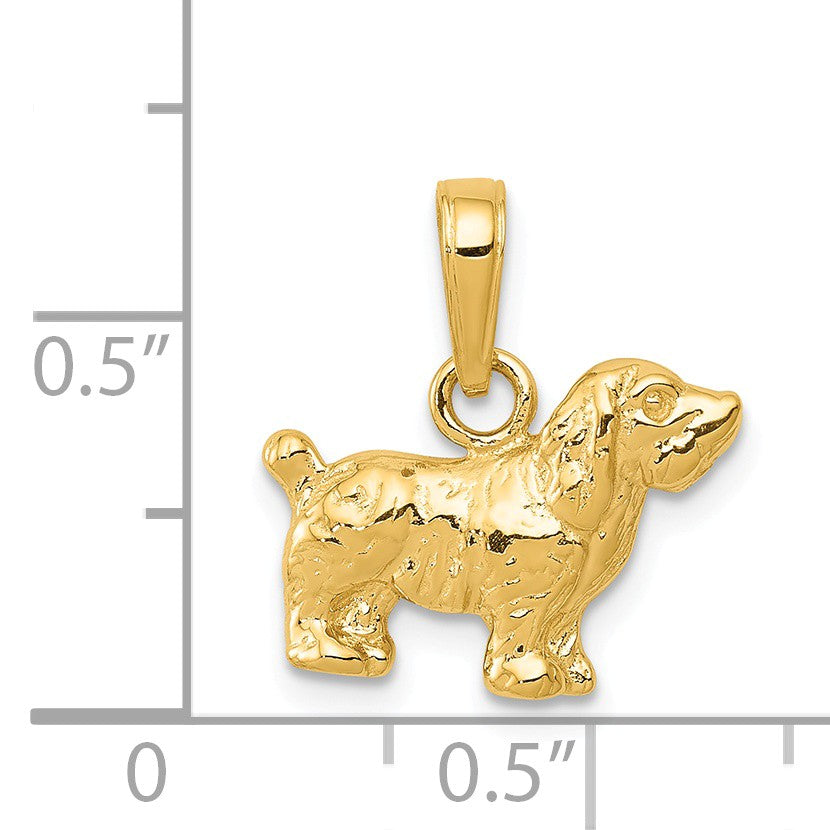 Alternate view of the 14k Yellow Gold Small 2D Cocker Spaniel Pendant by The Black Bow Jewelry Co.