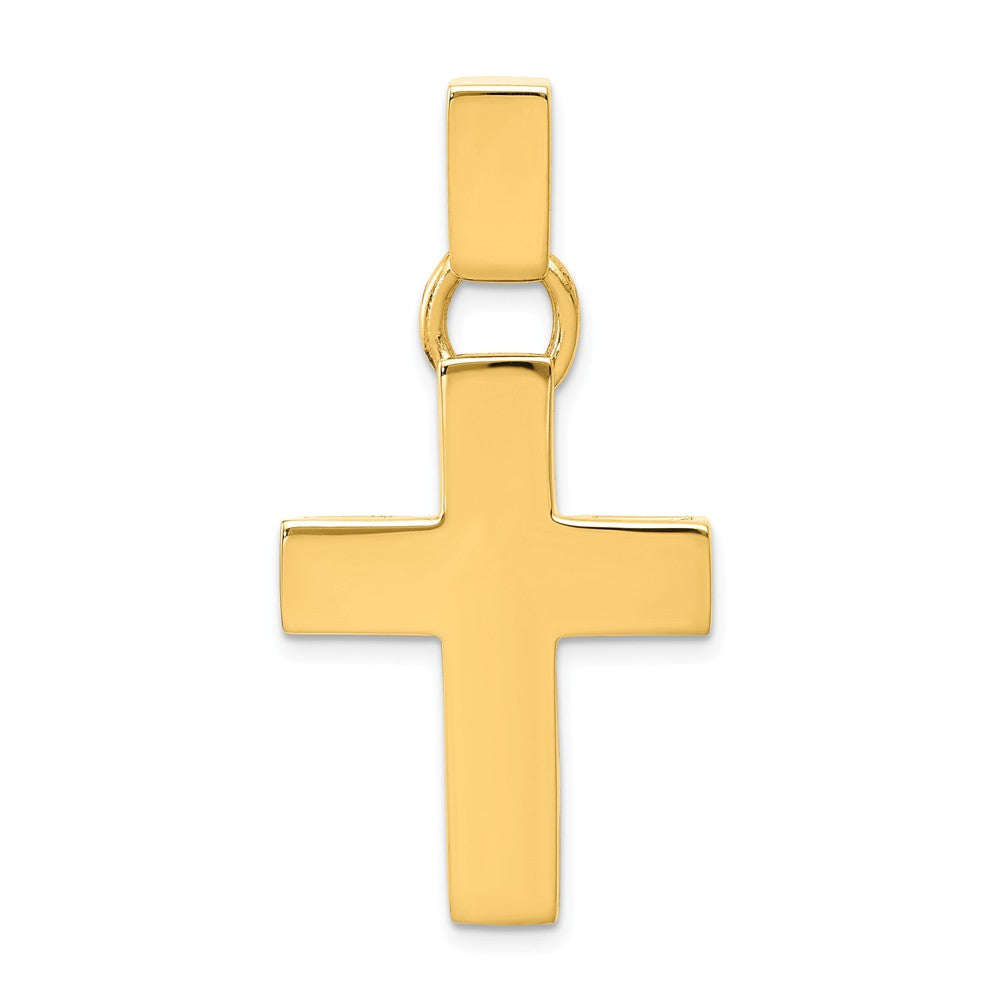 14k Yellow Gold Polished Hollow Latin Cross Pendant, Item P10701 by The Black Bow Jewelry Co.