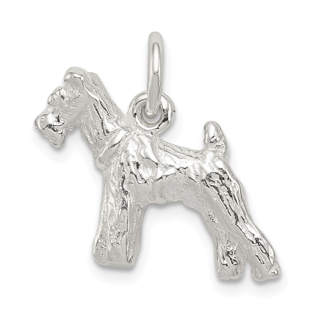 Sterling Silver 3D Schnauzer Dog Charm or Pendant, Item P10734 by The Black Bow Jewelry Co.