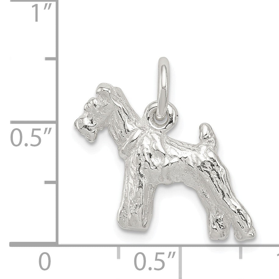 Alternate view of the Sterling Silver 3D Schnauzer Dog Charm or Pendant by The Black Bow Jewelry Co.