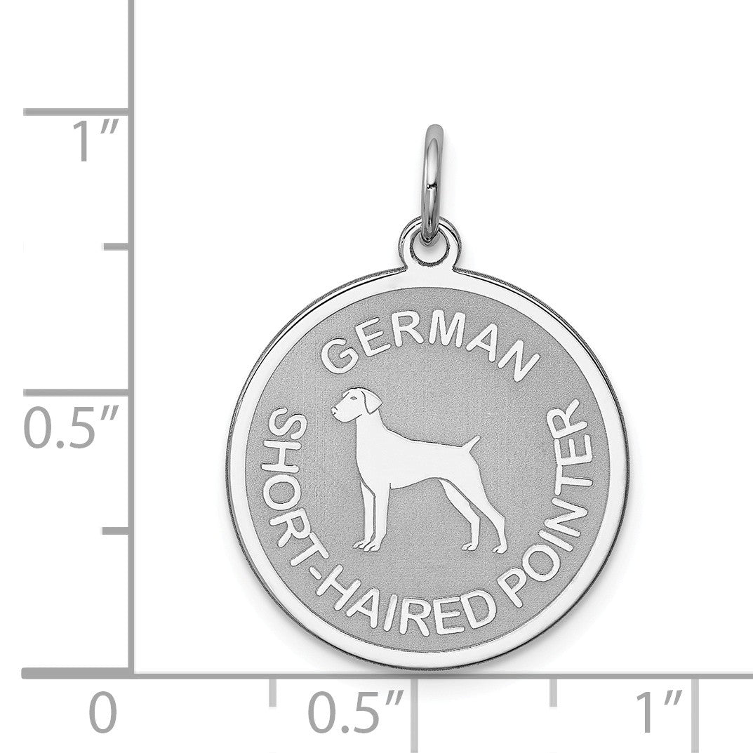 Alternate view of the Sterling Silver Laser Etched German Shorthaired Pointer Pendant, 19mm by The Black Bow Jewelry Co.