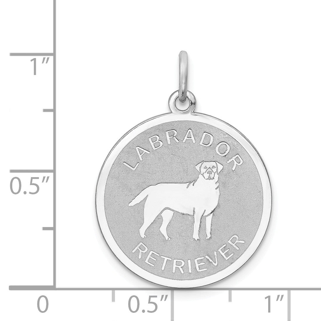 Alternate view of the Sterling Silver Laser Etched Labrador Retriever Dog Pendant, 19mm by The Black Bow Jewelry Co.