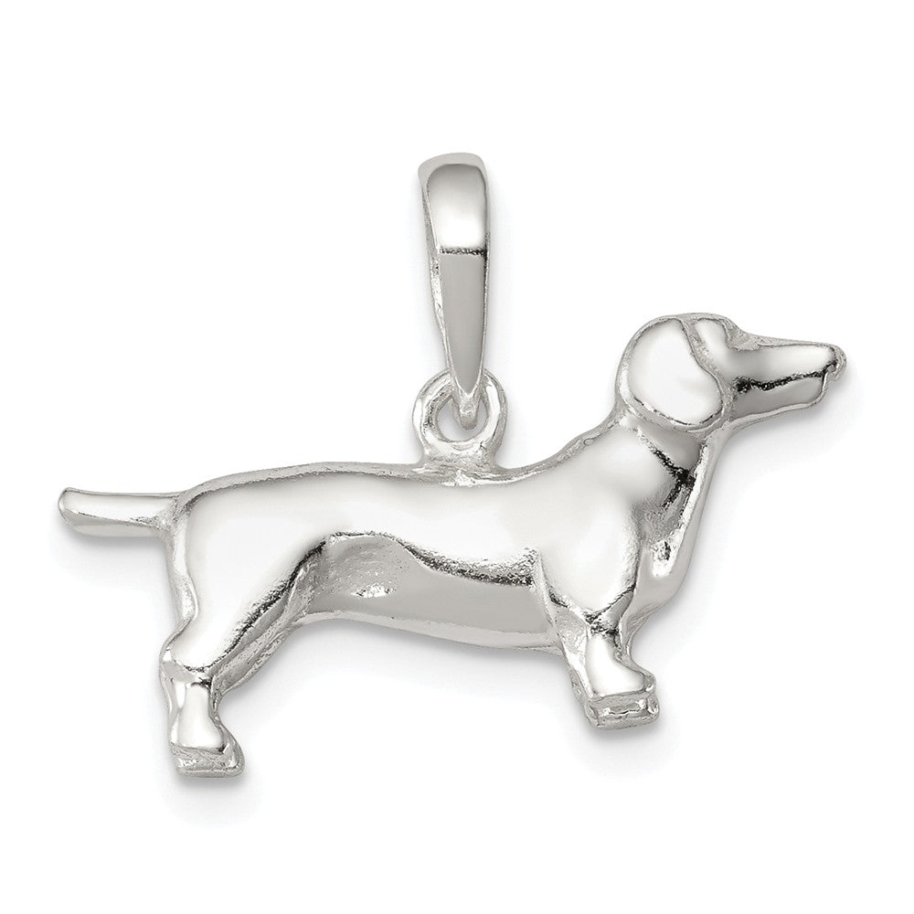 Sterling Silver 3D Dachshund Pendant, Item P10825 by The Black Bow Jewelry Co.