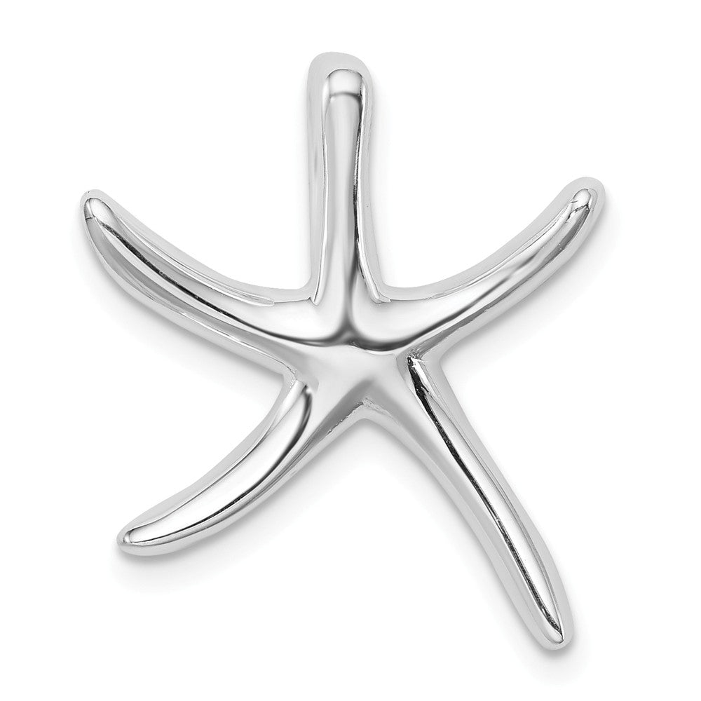 Sterling Silver 22mm Polished Pencil Starfish Slide Pendant, Item P10835 by The Black Bow Jewelry Co.