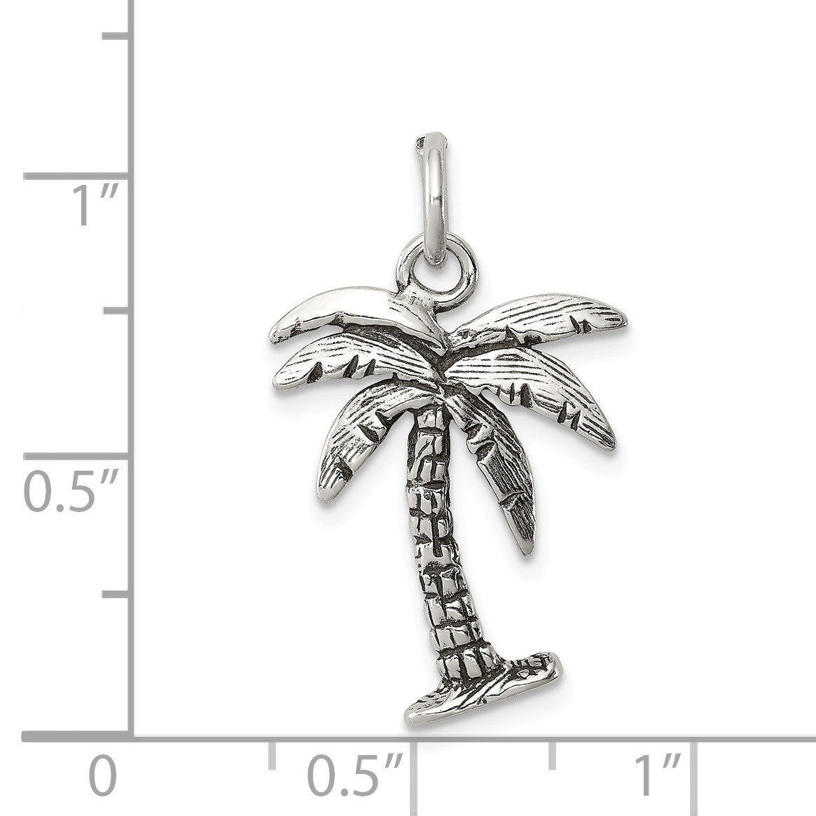 Alternate view of the Sterling Silver 3D Antiqued Palm Tree Pendant by The Black Bow Jewelry Co.