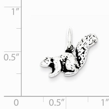 Alternate view of the Sterling Silver Small Antiqued Squirrel Charm or Pendant by The Black Bow Jewelry Co.