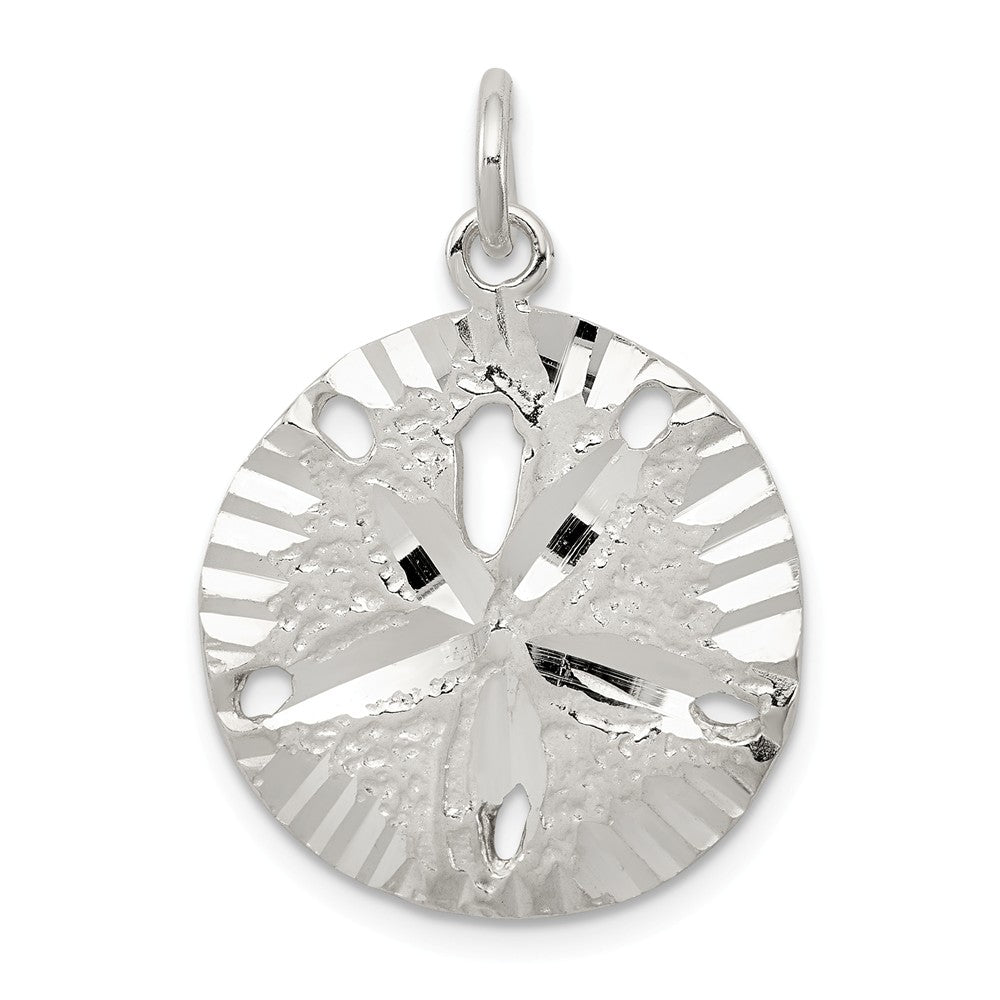 Sterling Silver 20mm Sand Dollar Pendant, Item P10857 by The Black Bow Jewelry Co.
