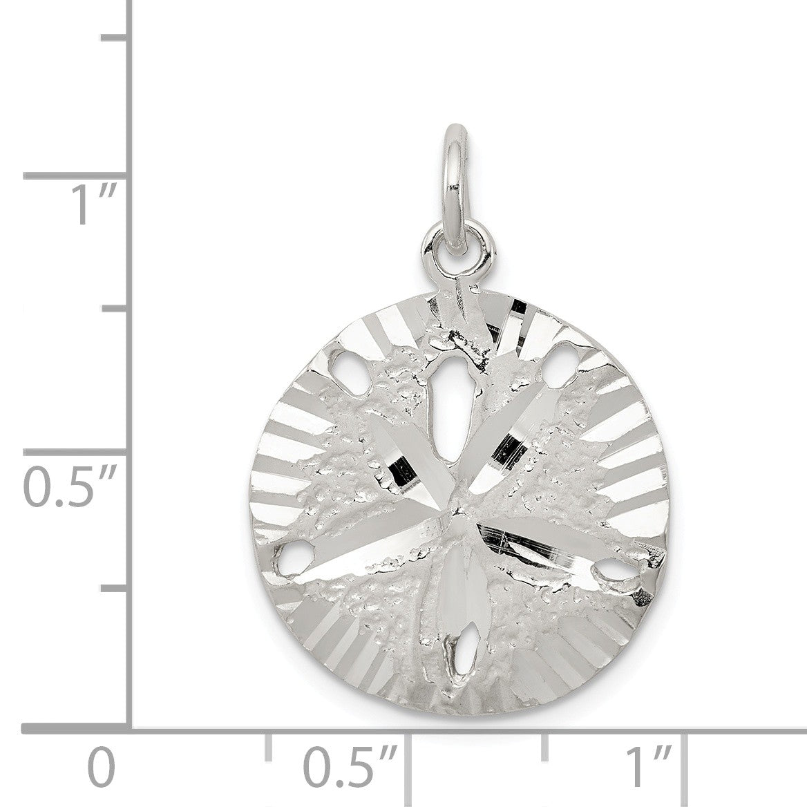 Alternate view of the Sterling Silver 20mm Sand Dollar Pendant by The Black Bow Jewelry Co.