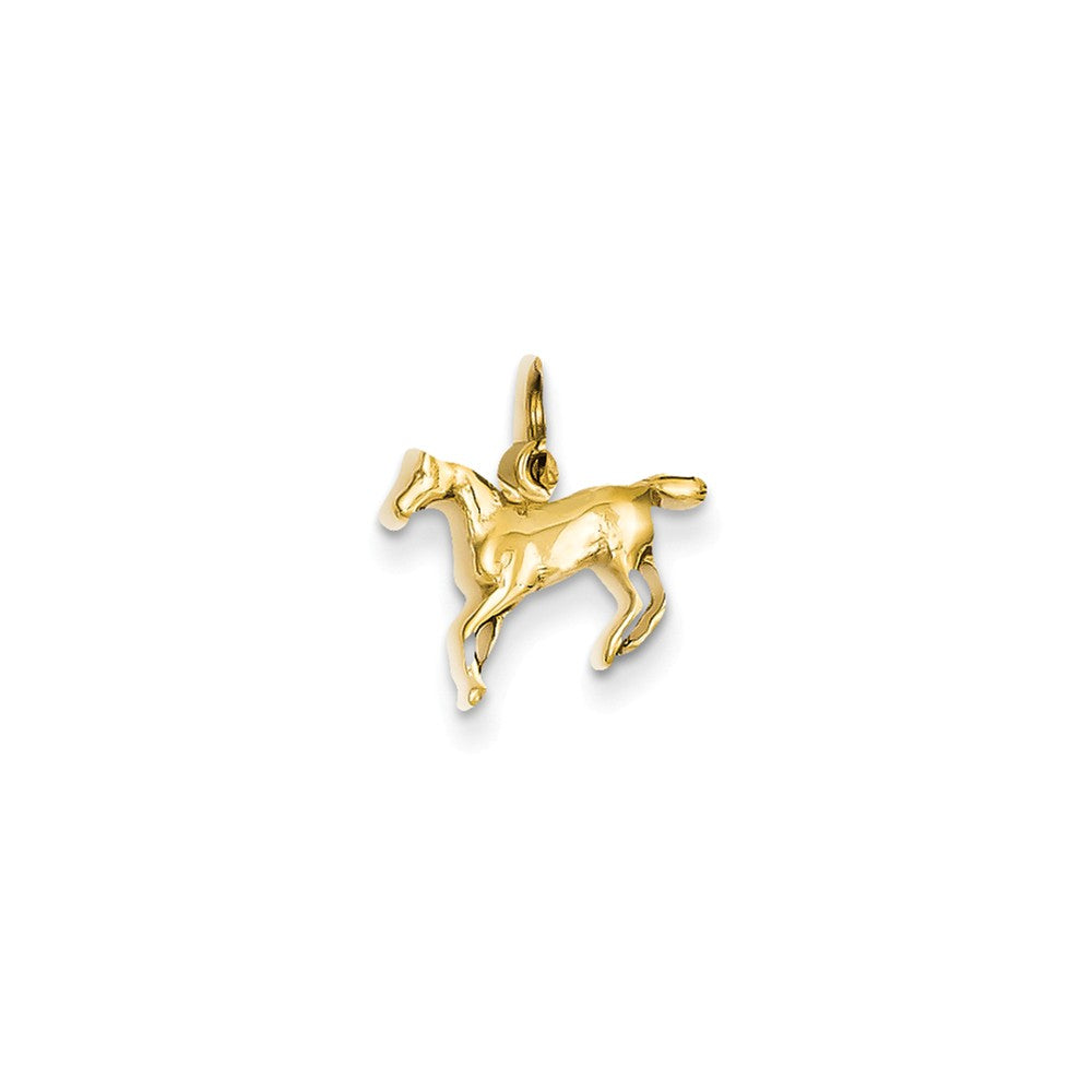 14k Yellow Gold Mini Polished Horse Charm, Item P10888 by The Black Bow Jewelry Co.