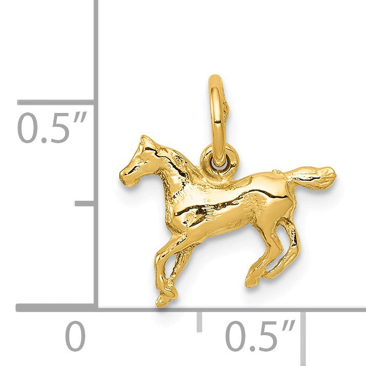 Alternate view of the 14k Yellow Gold Mini Polished Horse Charm by The Black Bow Jewelry Co.