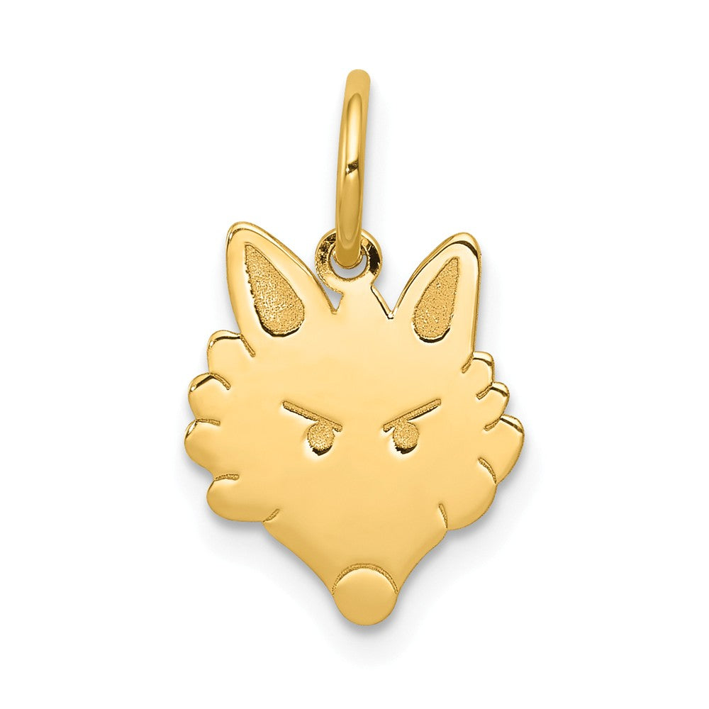 14k Yellow Gold Fox Head Charm or Pendant, Item P10890 by The Black Bow Jewelry Co.