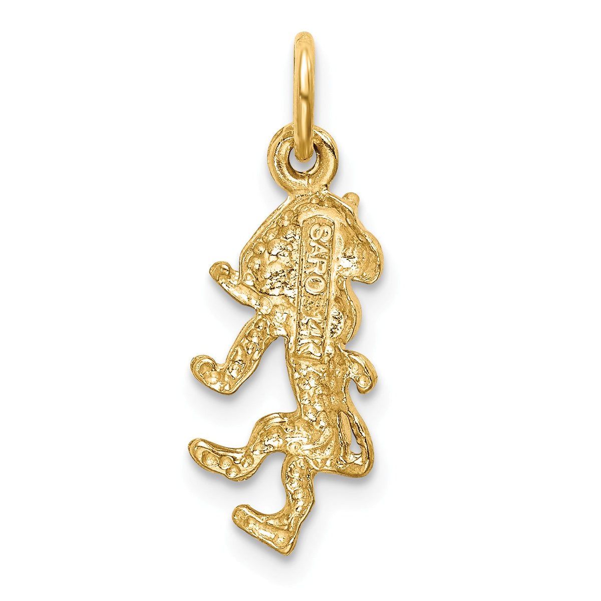 Alternate view of the 14k Yellow Gold Leo the Lion Zodiac Satin and Diamond Cut Charm by The Black Bow Jewelry Co.