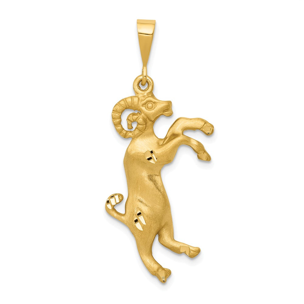 14k Yellow Gold Large Aries the Ram Zodiac Pendant, Item P10944 by The Black Bow Jewelry Co.