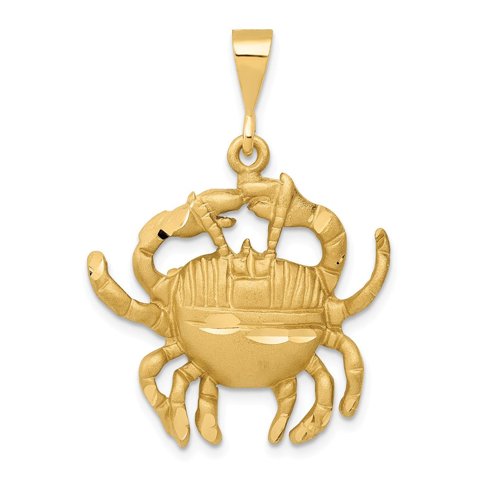 14k Yellow Gold Large Cancer the Crab Zodiac Pendant, Item P10947 by The Black Bow Jewelry Co.