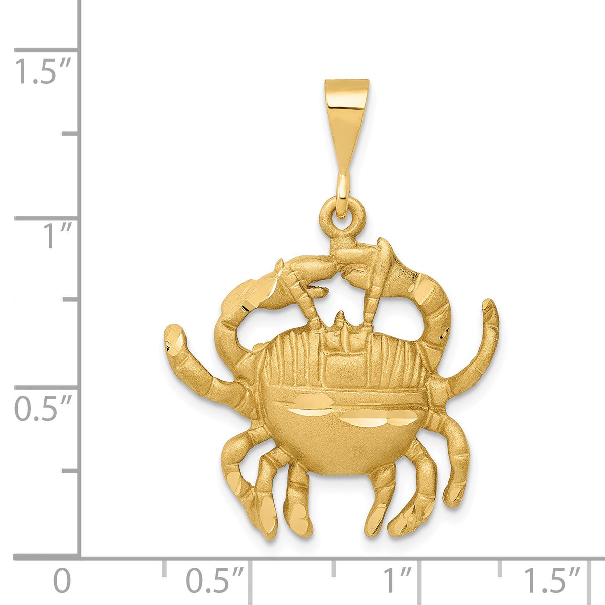 Alternate view of the 14k Yellow Gold Large Cancer the Crab Zodiac Pendant by The Black Bow Jewelry Co.