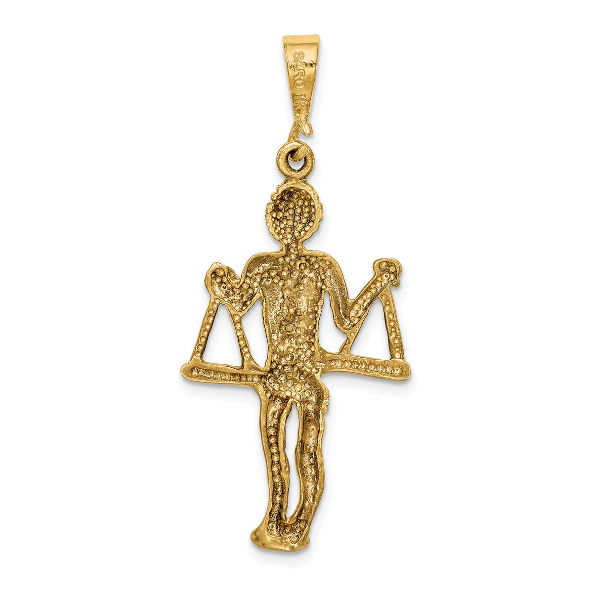 Alternate view of the 14k Yellow Gold Large Libra the Scale Zodiac Pendant by The Black Bow Jewelry Co.