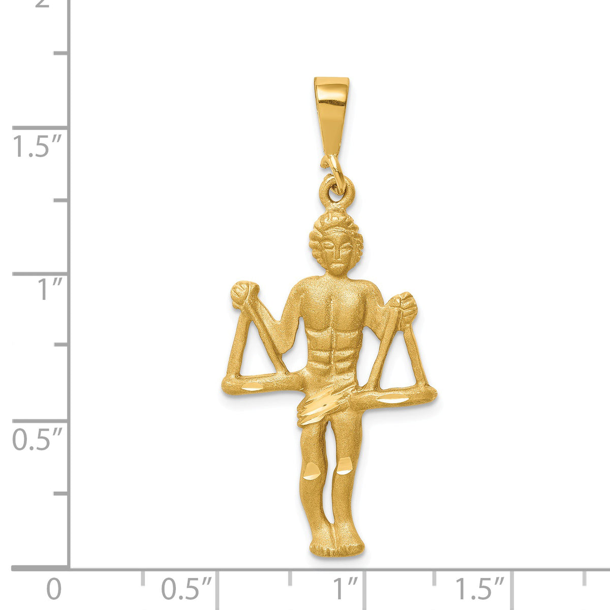 Alternate view of the 14k Yellow Gold Large Libra the Scale Zodiac Pendant by The Black Bow Jewelry Co.