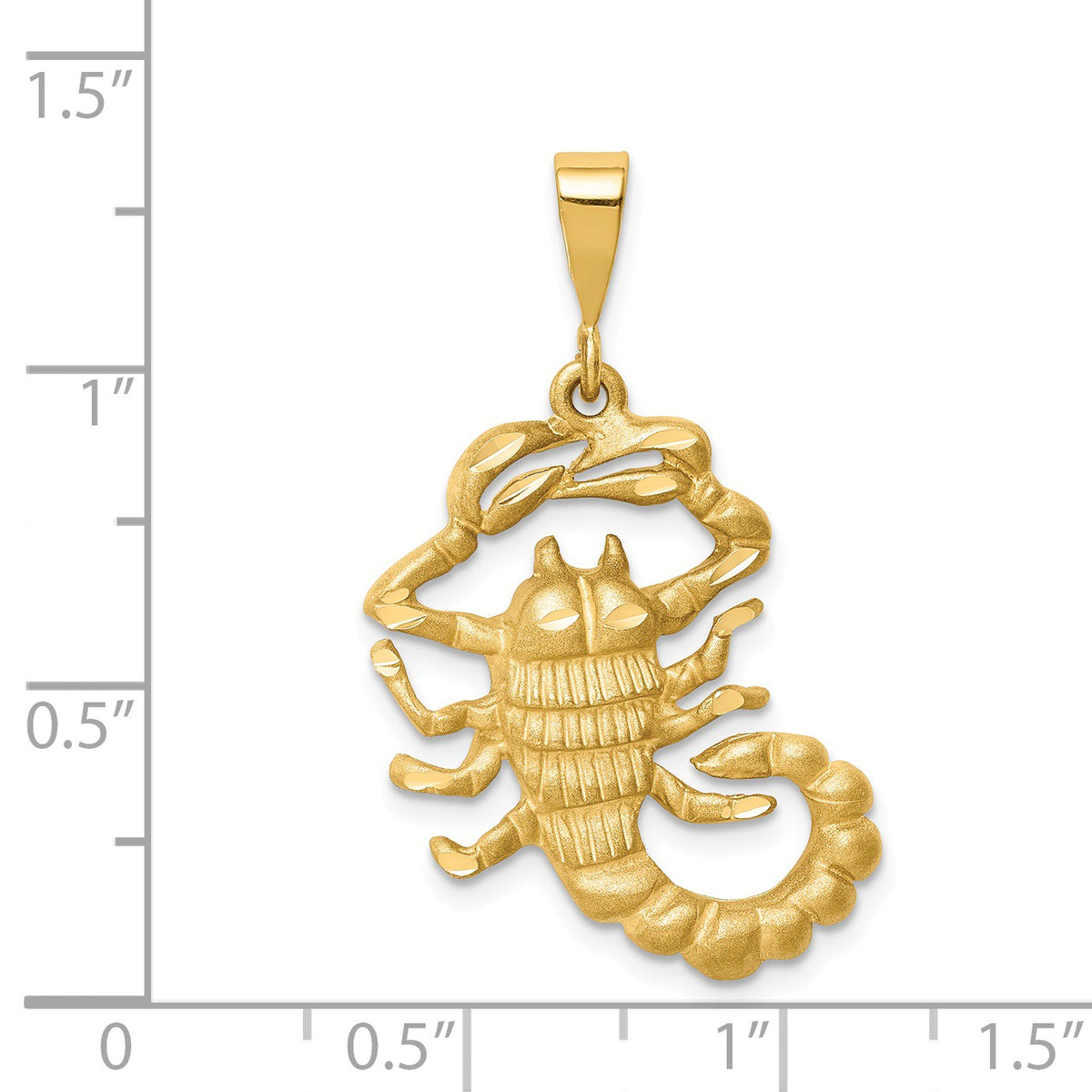 Alternate view of the 14k Yellow Gold Large Scorpio the Scorpion Zodiac Pendant by The Black Bow Jewelry Co.