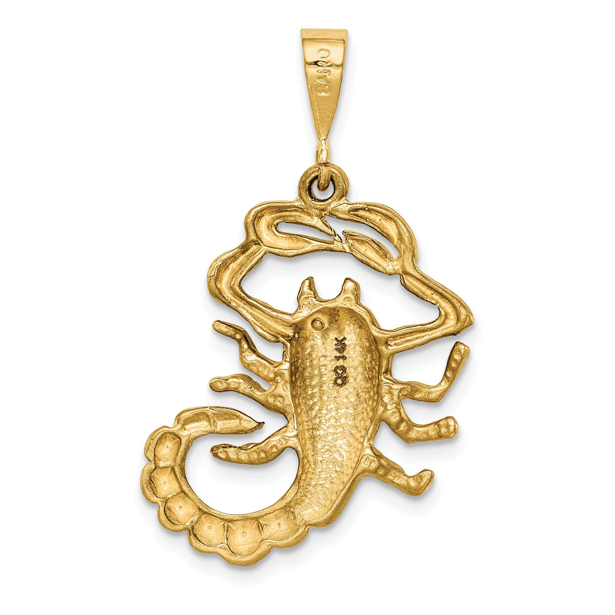 Alternate view of the 14k Yellow Gold Large Scorpio the Scorpion Zodiac Pendant by The Black Bow Jewelry Co.
