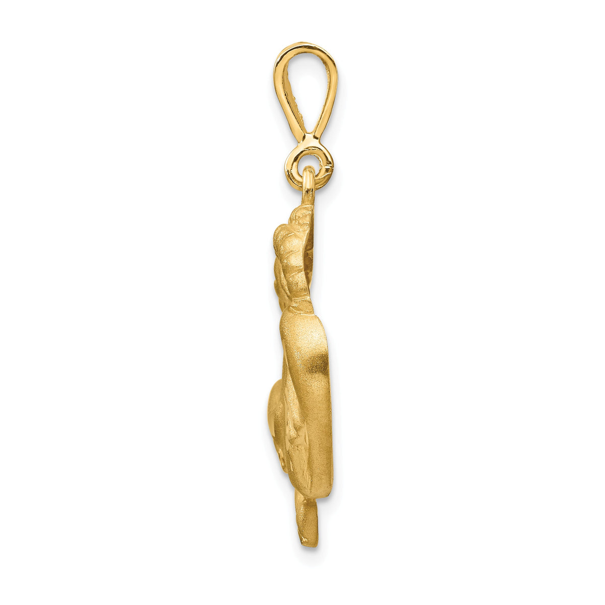 Alternate view of the 14k Yellow Gold Large Capricorn the Goat Zodiac Pendant by The Black Bow Jewelry Co.