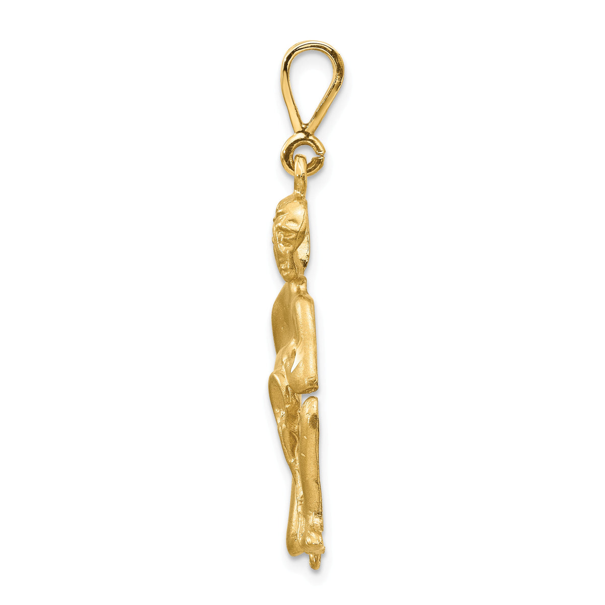 Alternate view of the 14k Yellow Gold Large Aquarius the Water Bearer Zodiac Pendant by The Black Bow Jewelry Co.
