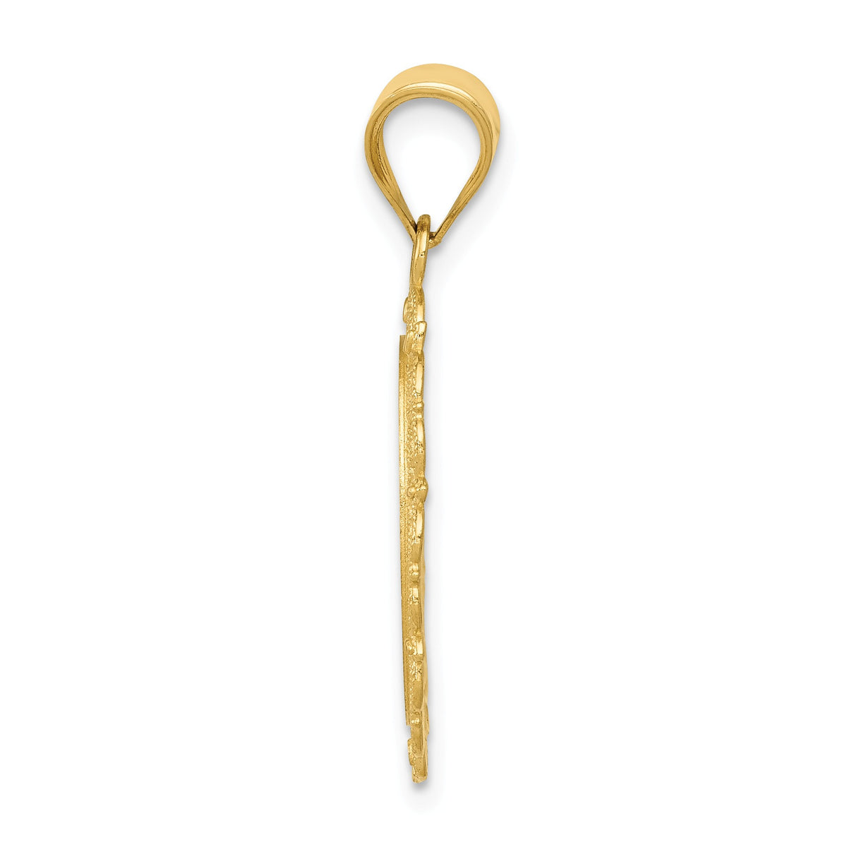 Alternate view of the 14k Yellow Gold Filigree Oval Virgo the Virgin Zodiac Pendant, 20mm by The Black Bow Jewelry Co.