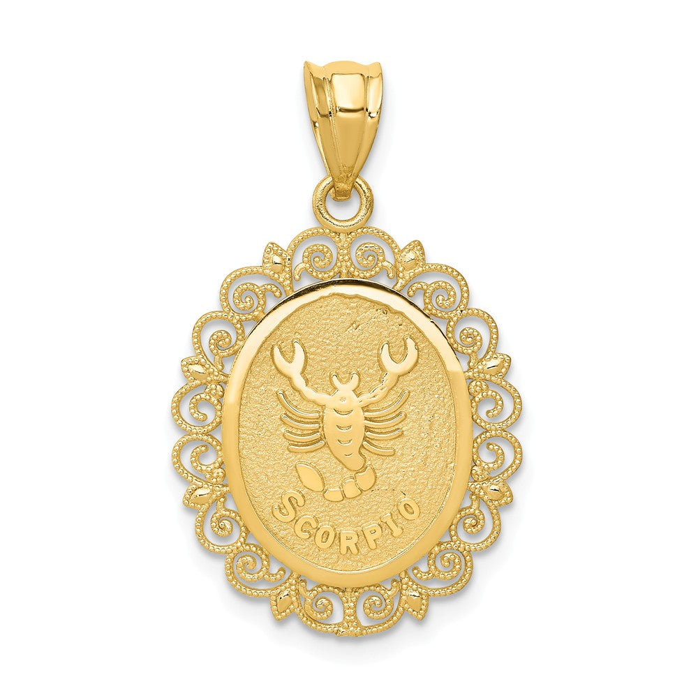 14k Yellow Gold popular Scorpio Scorpion Zodiac Horoscope Pendant Charm