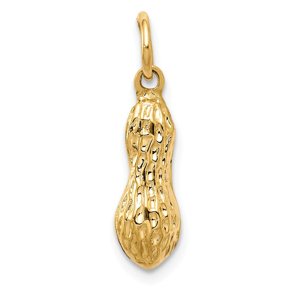 14k Yellow Gold Small 3D Peanut Charm, Item P10998 by The Black Bow Jewelry Co.
