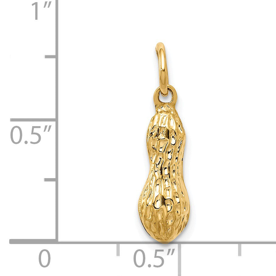 Alternate view of the 14k Yellow Gold Small 3D Peanut Charm by The Black Bow Jewelry Co.