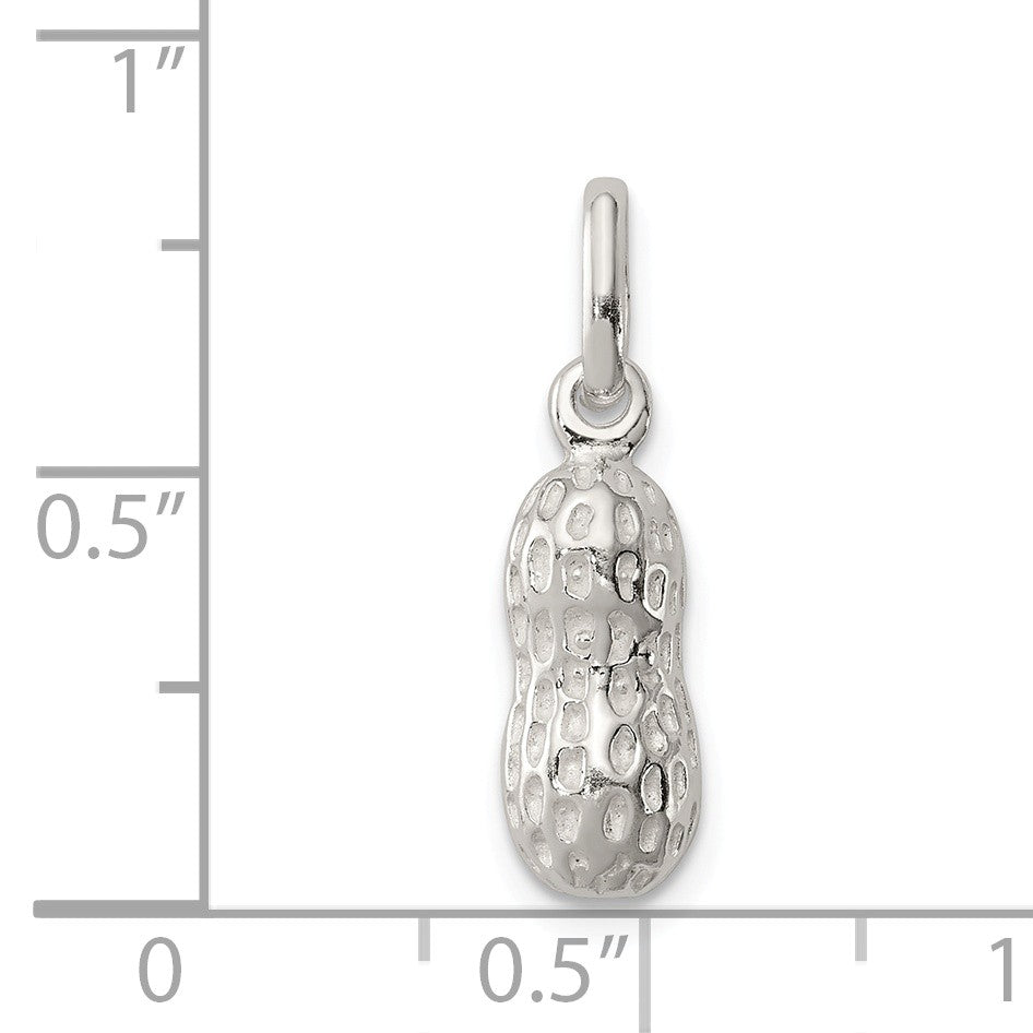 Alternate view of the Sterling Silver 3D Peanut Charm by The Black Bow Jewelry Co.